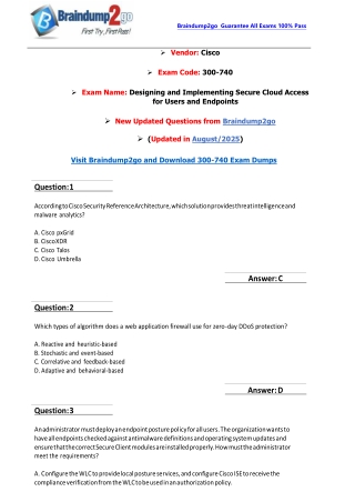 [2025-New-Exam]Braindump2go 300-740 VCE Dumps(1-31)