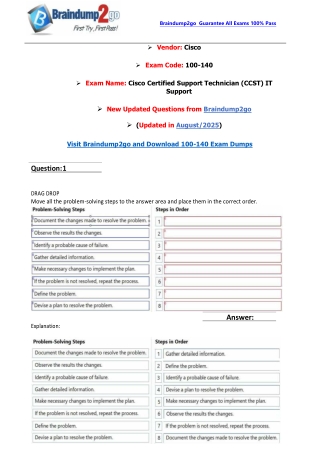 [2025-New-Exam]Braindump2go 100-140 VCE Dumps(1-22)