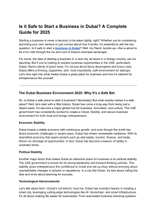 Is it Safe to Start a Business in Dubai_ A Complete Guide for 2025