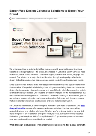 Expert Web Design Columbia Solutions to Boost Your Brand