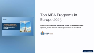 MBA in Europe: Top Schools and Why They Matter
