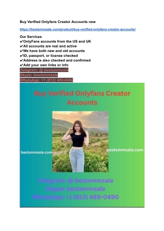 Buy Verified Onlyfans Creator Accounts new