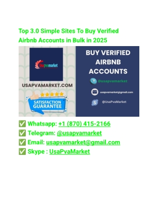 Top 3.0 Simple Sites To Buy Verified Airbnb Accounts in Bulk in 2025
