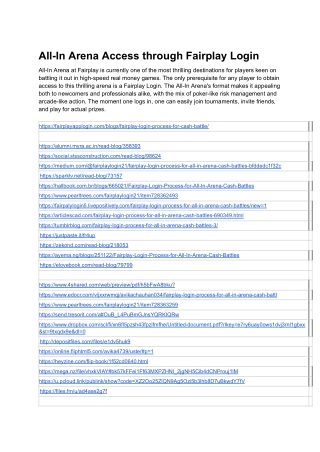 Fairplay Login Process for All-In Arena Cash Battles