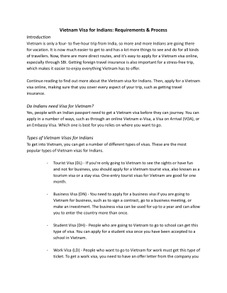 Vietnam Visa for Indians_ Requirements & Process