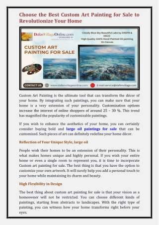 Custom art painting for sale