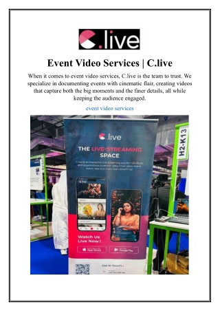 Event Video Services | C.live