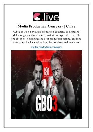 Media Production Company | C.live