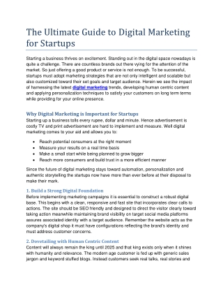 The Ultimate Guide to Digital Marketing for Startups