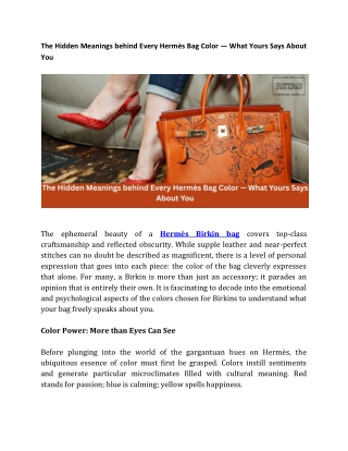 The Hidden Meanings Behind Every Hermès Bag Color — What Yours Says About You