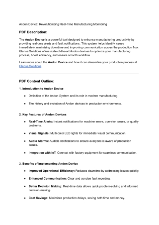 Andon Device_ Revolutionizing Real-Time Manufacturing Monitoring