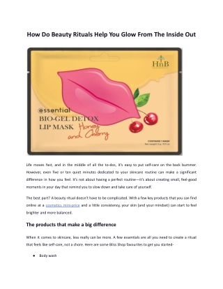 How Do Beauty Rituals Help You Glow From The Inside Out