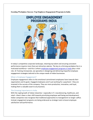Boosting Workplace Success: Top Employee Engagement Programs in India