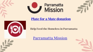 Plate for a Mate Help Feed the Homeless in Parramatta – Support Parramatta Mission