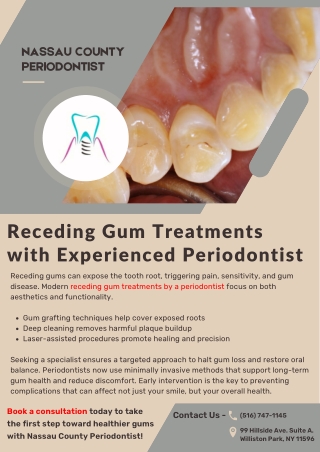 Receding Gum Treatments with Experienced Periodontist