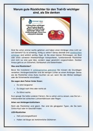 rückleuchten anhänger
