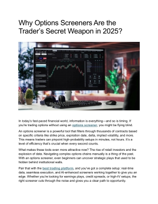 Why Options Screeners Are the Trader