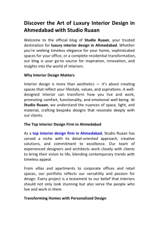 Home Interior Designer in Ahmedabad – Expert Blogs by Studio Ruaan