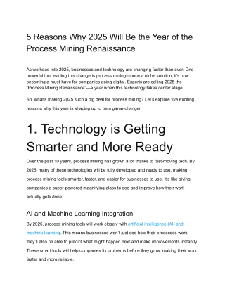 5 Reasons Why 2025 Will Be the Year of the Process Mining Renaissance