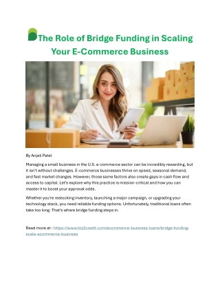 Bridge Funding- The Fast Track to E-Commerce Growth