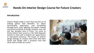 Hands-On Interior Design Course for Future Creators