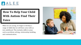 How To Help Your Child With Autism Find Their Voice