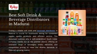 soft drink and beverage distributor in madurai