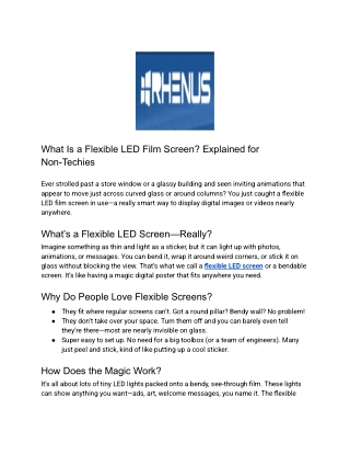 Flexible LED Film Screens Explained Simply – RuisenTech