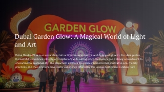 Dubai Garden Glow – A magical visit to spend Evening