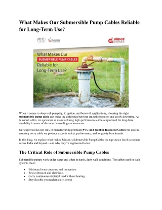 Submersible Pump Cable