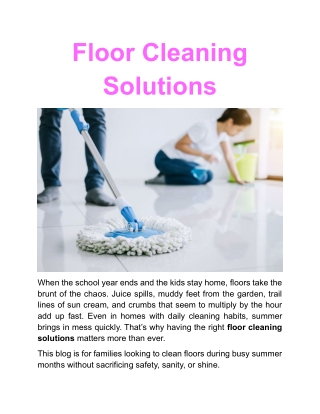 Floor Cleaning Solutions