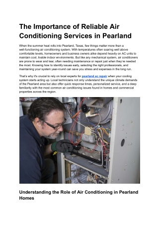 34The Importance of Reliable Air Conditioning Services in Pearland
