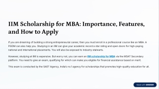 IIM Scholarship for MBA: Importance, Features, and How to Apply