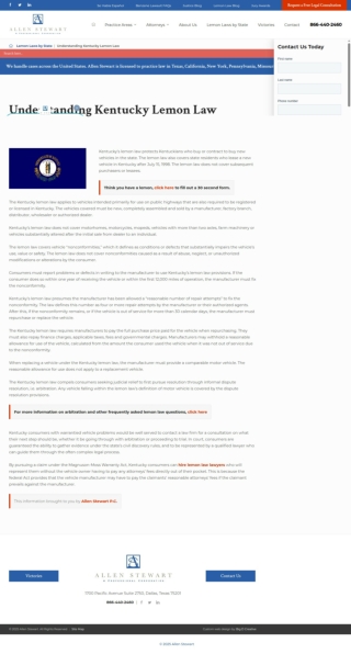 Your Lemon Law Rights in KY