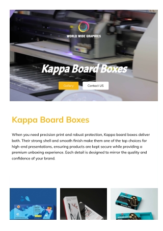 High-Quality Kappa Board Boxes for Packaging | By WorldWideGraphics