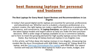 best Samsung laptops for personal and business