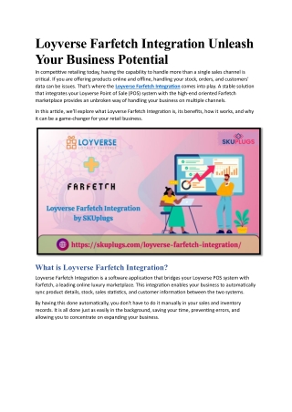 Boost Your Sales with Loyverse Farfetch Integration