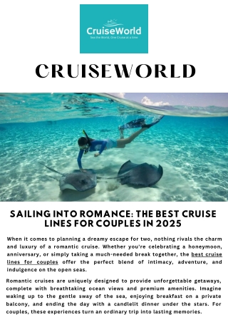 Sailing into Romance The Best Cruise Lines for Couples in 2025