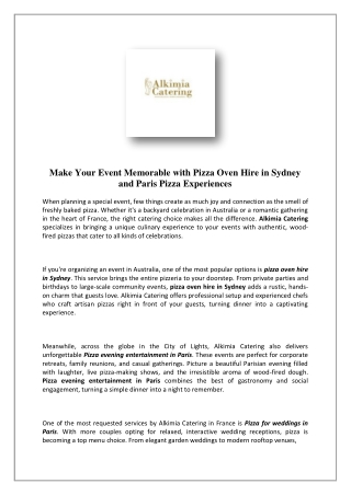 Alkimia Catering Service in Paris | Alkimia Catering