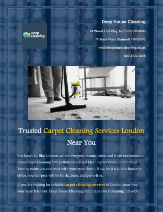Trusted Carpet Cleaning Services London Near You