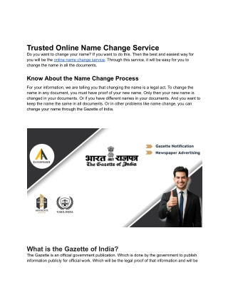 Trusted Online Name Change Service