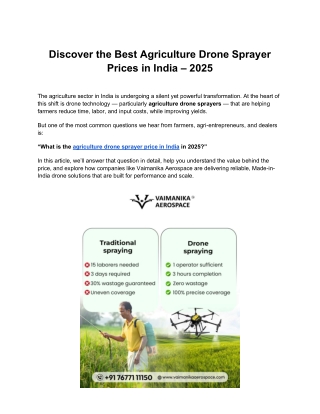 Agriculture Drone Sprayer Manufacturer India | Know Drone Sprayer Price India