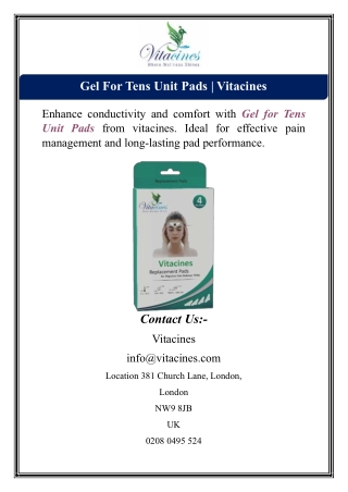 Gel For Tens Unit Pads | Vitacines