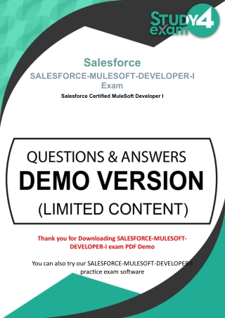 Salesforce Certified MuleSoft Developer (Mule-Dev-201) Exam Questions & Answers