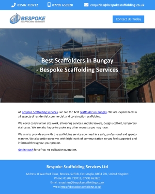 Best Scaffolders in Bungay - Bespoke Scaffolding Services
