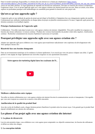 Pourquoi privilégier une approche agile avec son agence creation site ?