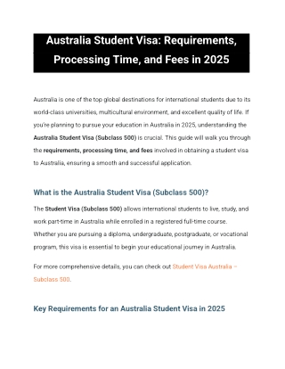 Australia Student Visa_ Requirements, Processing Time, and Fees in 2025 - Google Docs