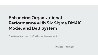 Enhancing Organizational Performance with Six Sigma DMAIC Model and Belt System