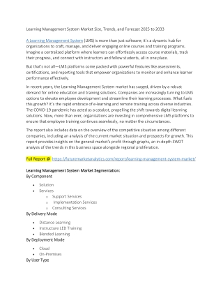 Global LMS Market Analysis: Growth, Share & Opportunities