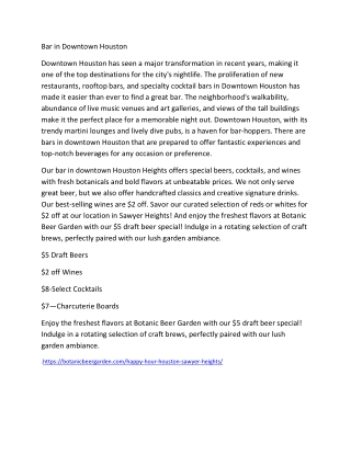 Bar in Downtown Houston